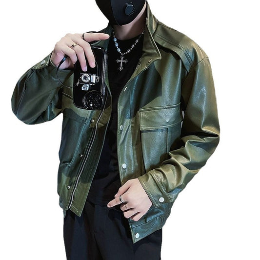Spring And Autumn Pilot Leather Jacket Men