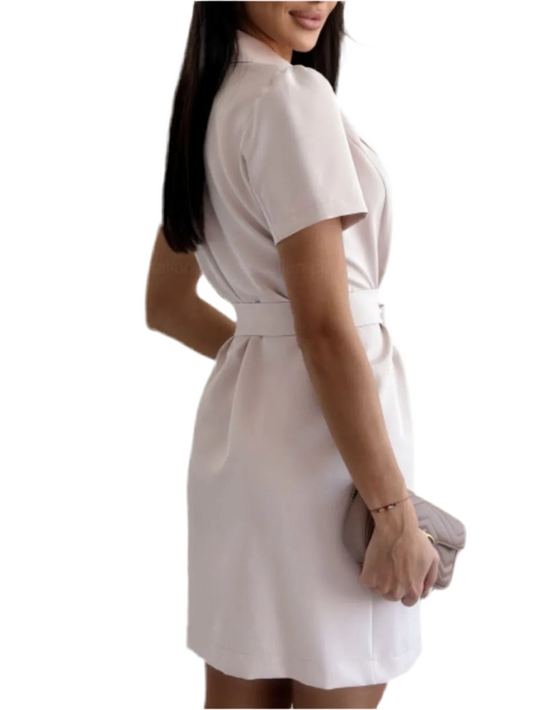 Short Sleeve Tie Waist Mini Dress