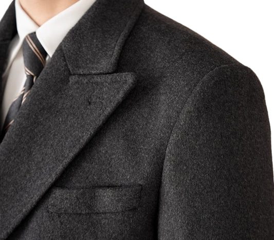 Double Breasted Coat Wool Atmospheric Field Coat