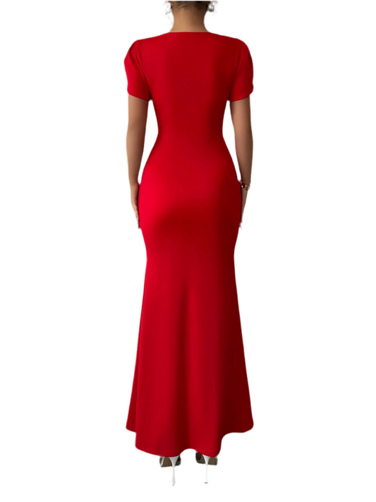 Petal Sleeve Mermaid Maxi Dress