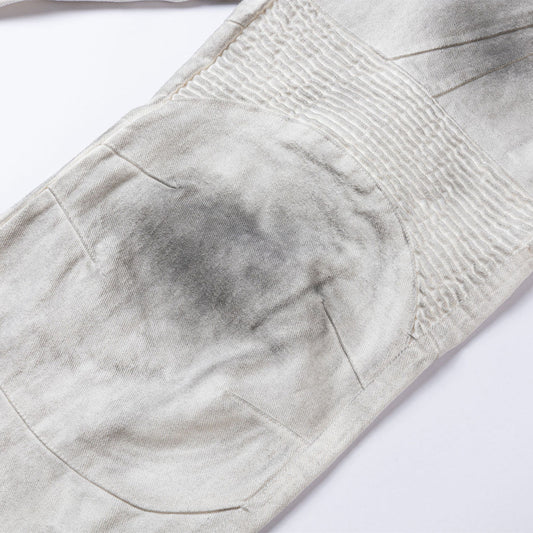 Washed Old Color Pleated Stitching Straight Cargo Loose Trousers