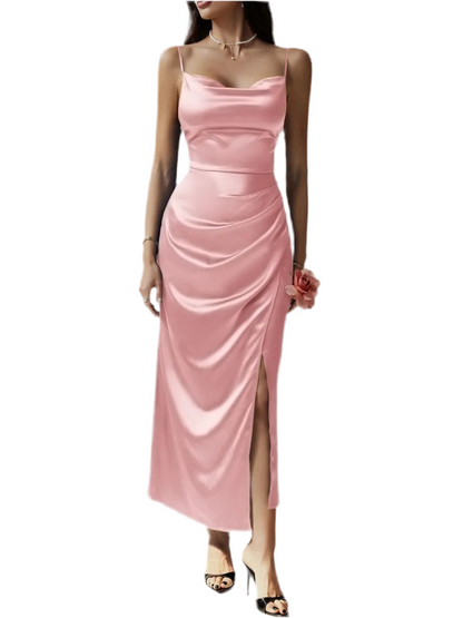 Devine Slit Ruched Maxi Cami Dress