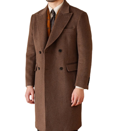 Double Breasted Coat Wool Atmospheric Field Coat