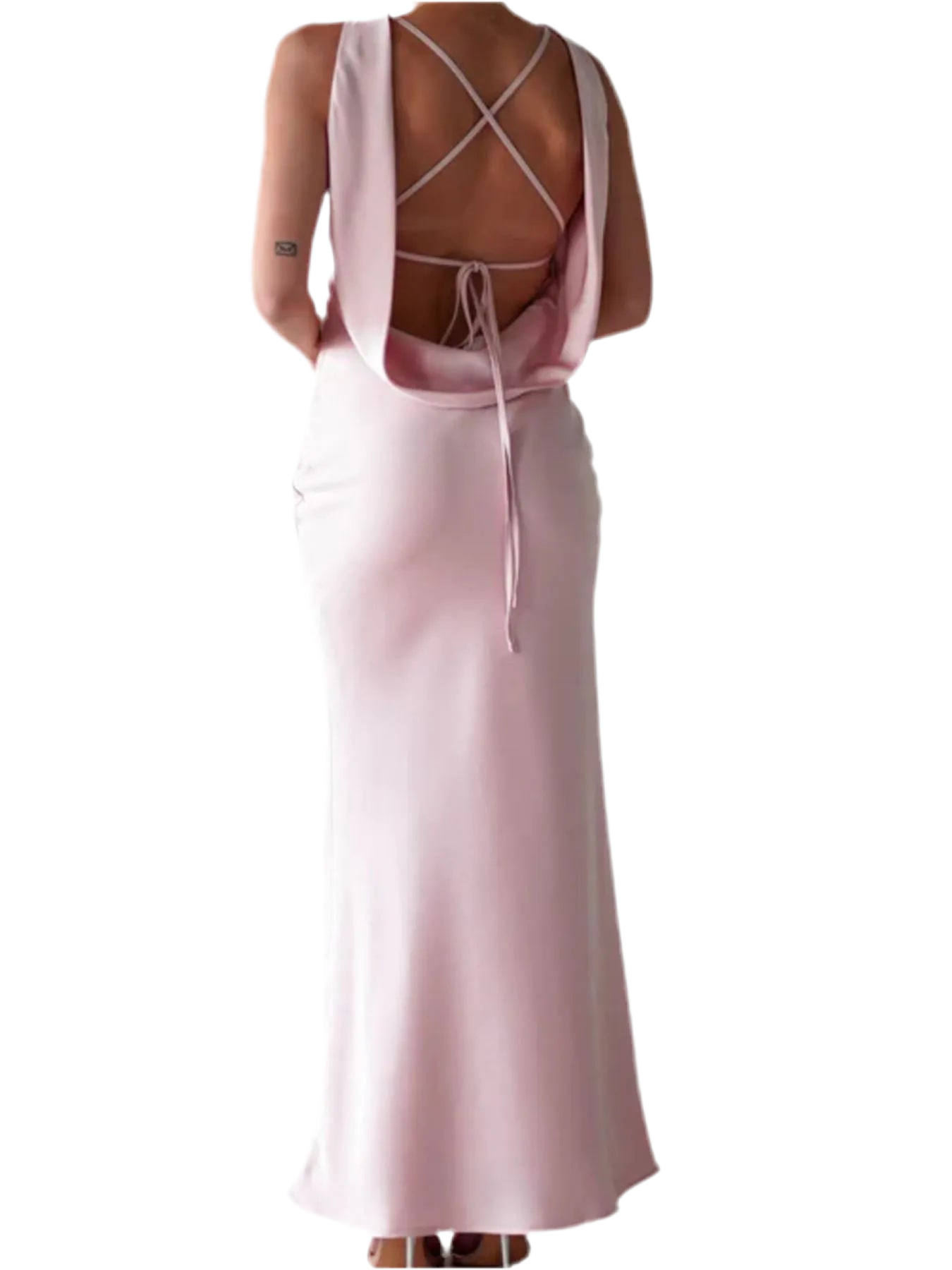 Satin Sleeveless Maxi Dress