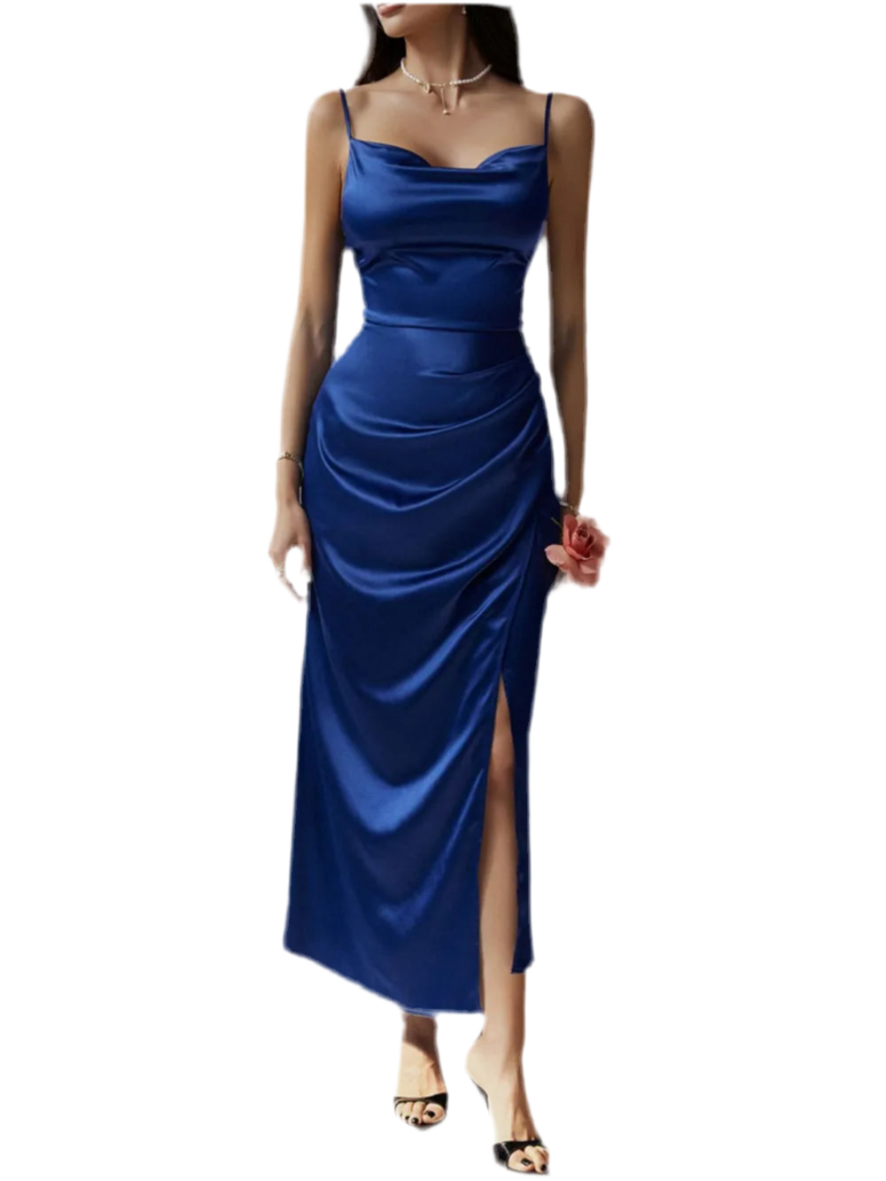 Devine Slit Ruched Maxi Cami Dress