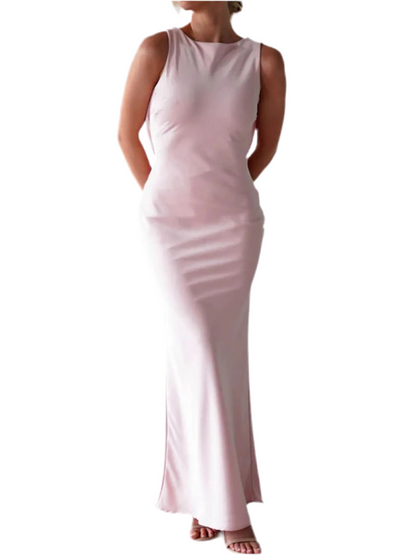 Satin Sleeveless Maxi Dress