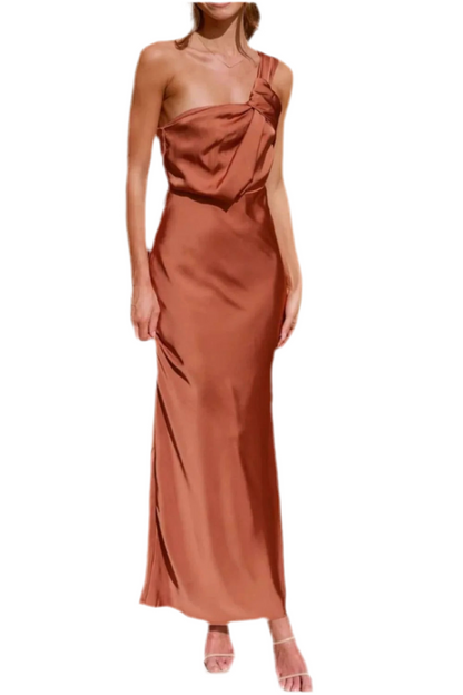 One Shoulder Sleeveless Maxi Dress
