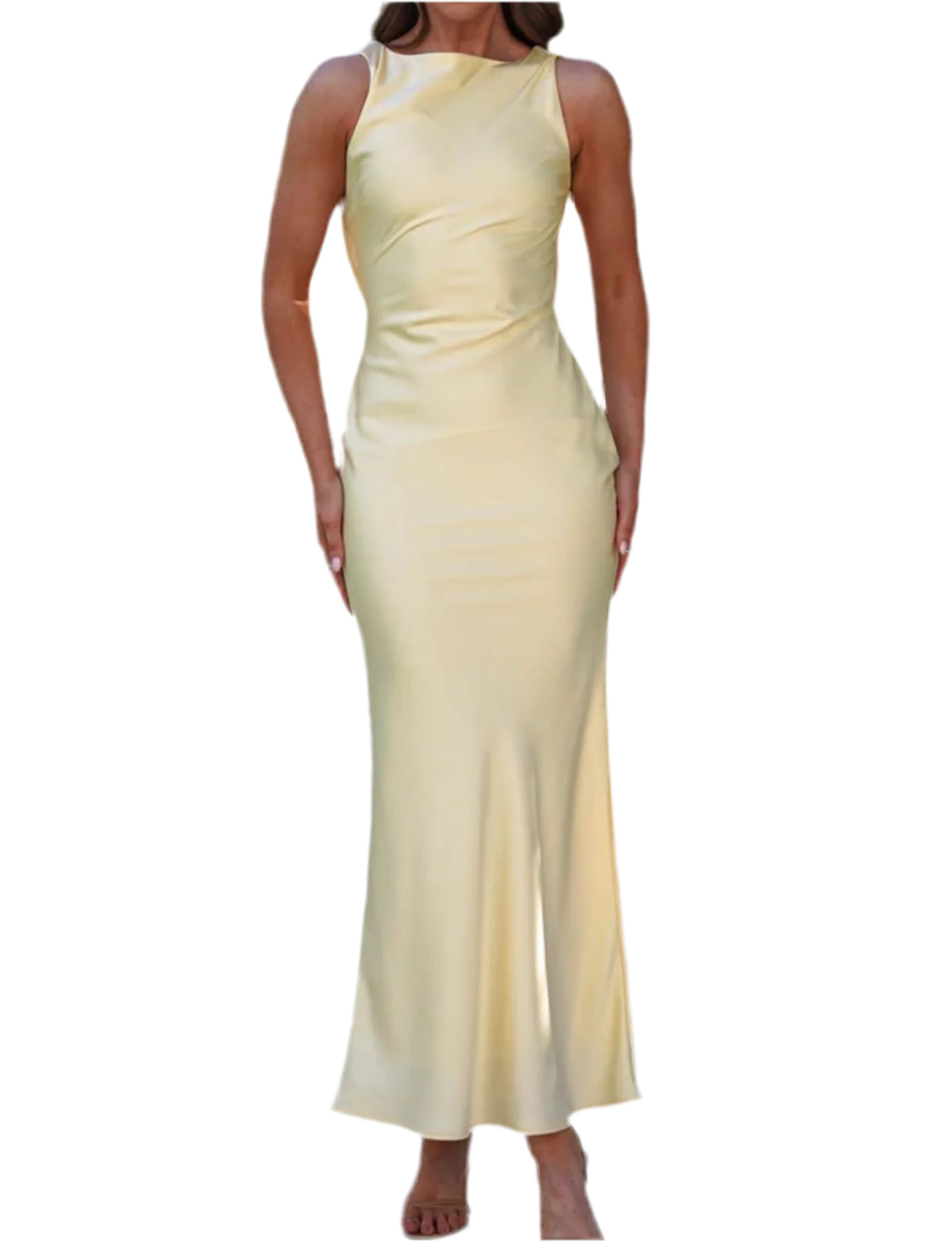 Satin Sleeveless Maxi Dress