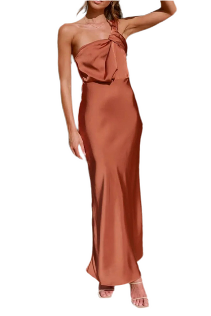 One Shoulder Sleeveless Maxi Dress