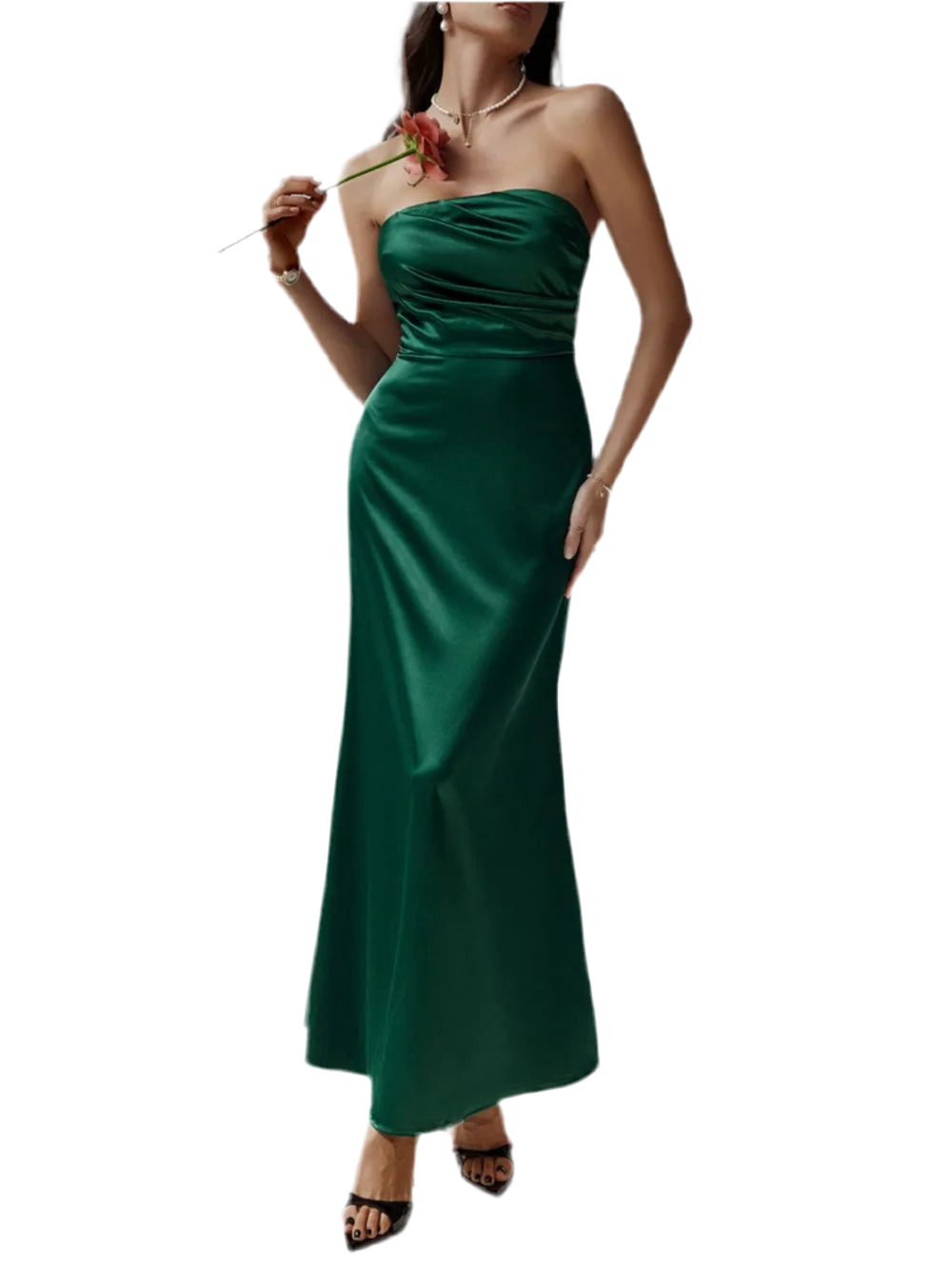 Devine Ruched Tube Maxi Dress