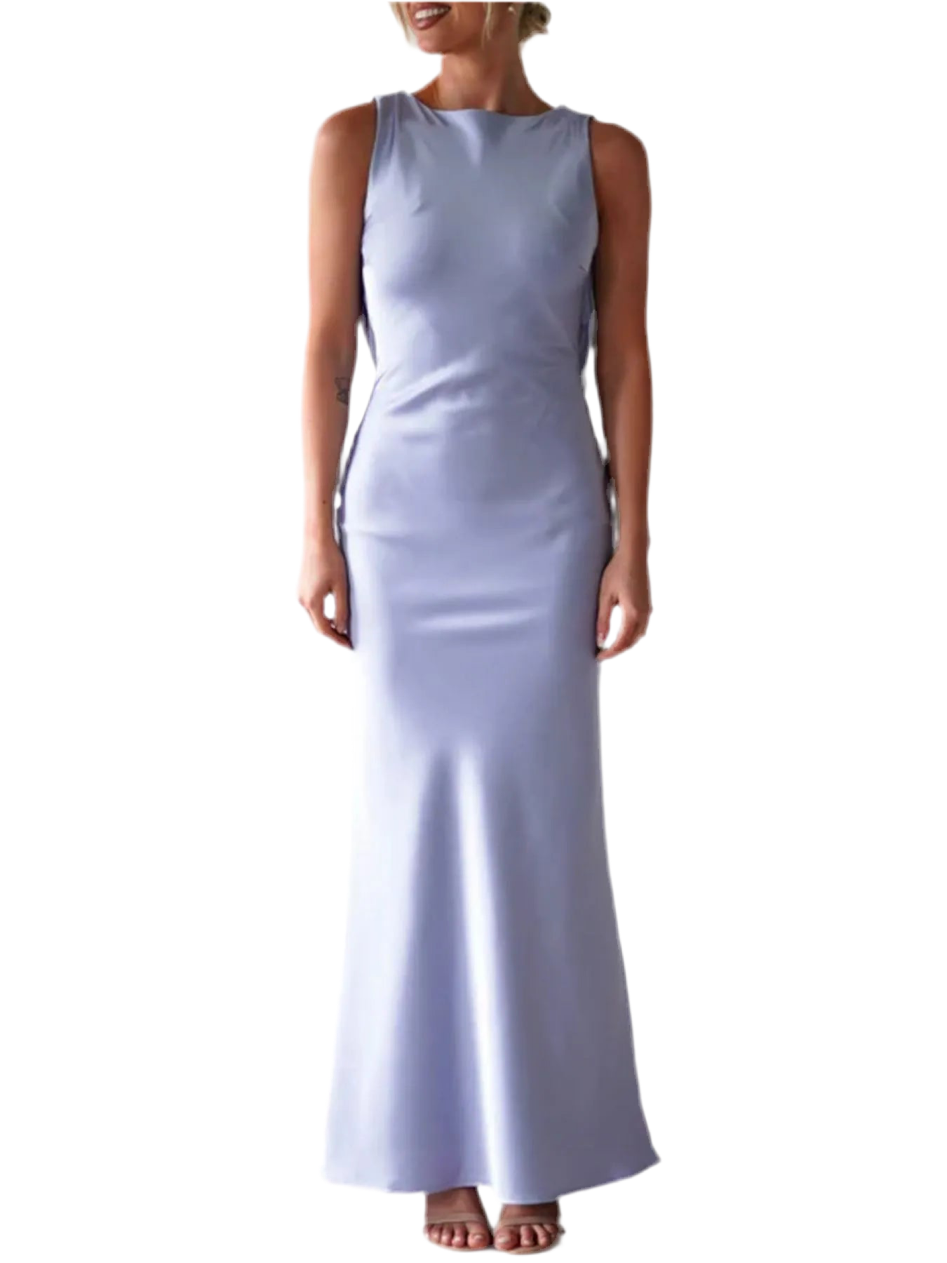 Satin Sleeveless Maxi Dress