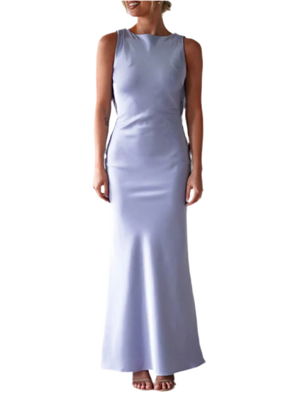 Satin Sleeveless Maxi Dress