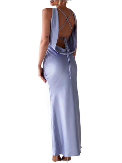 Satin Sleeveless Maxi Dress