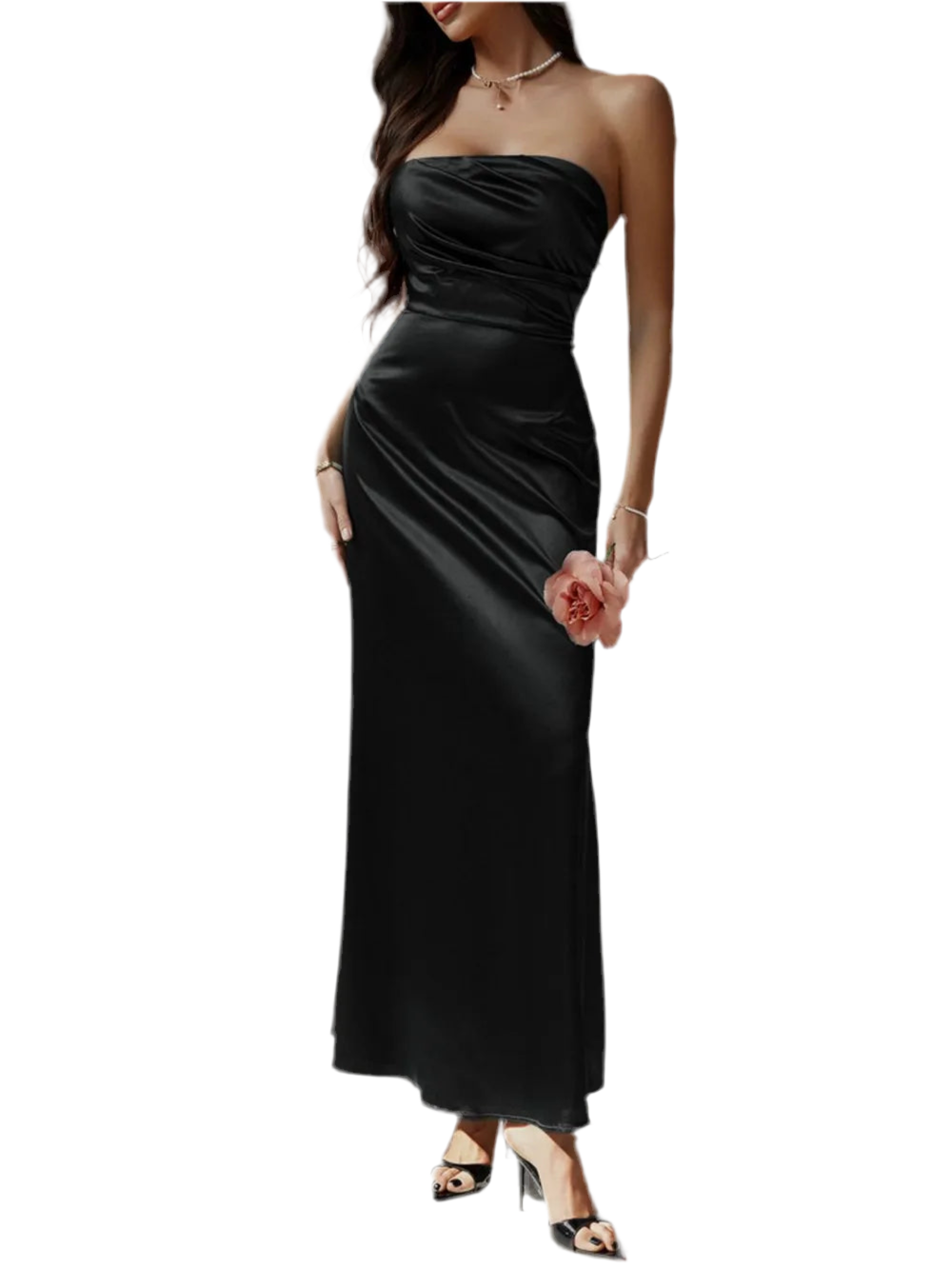 Devine Ruched Tube Maxi Dress