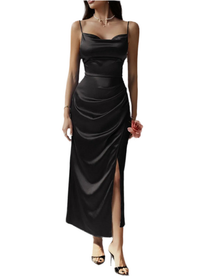 Devine Slit Ruched Maxi Cami Dress