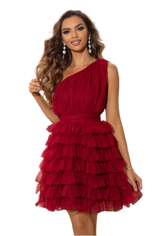 One-Shoulder Sleeveless Dress