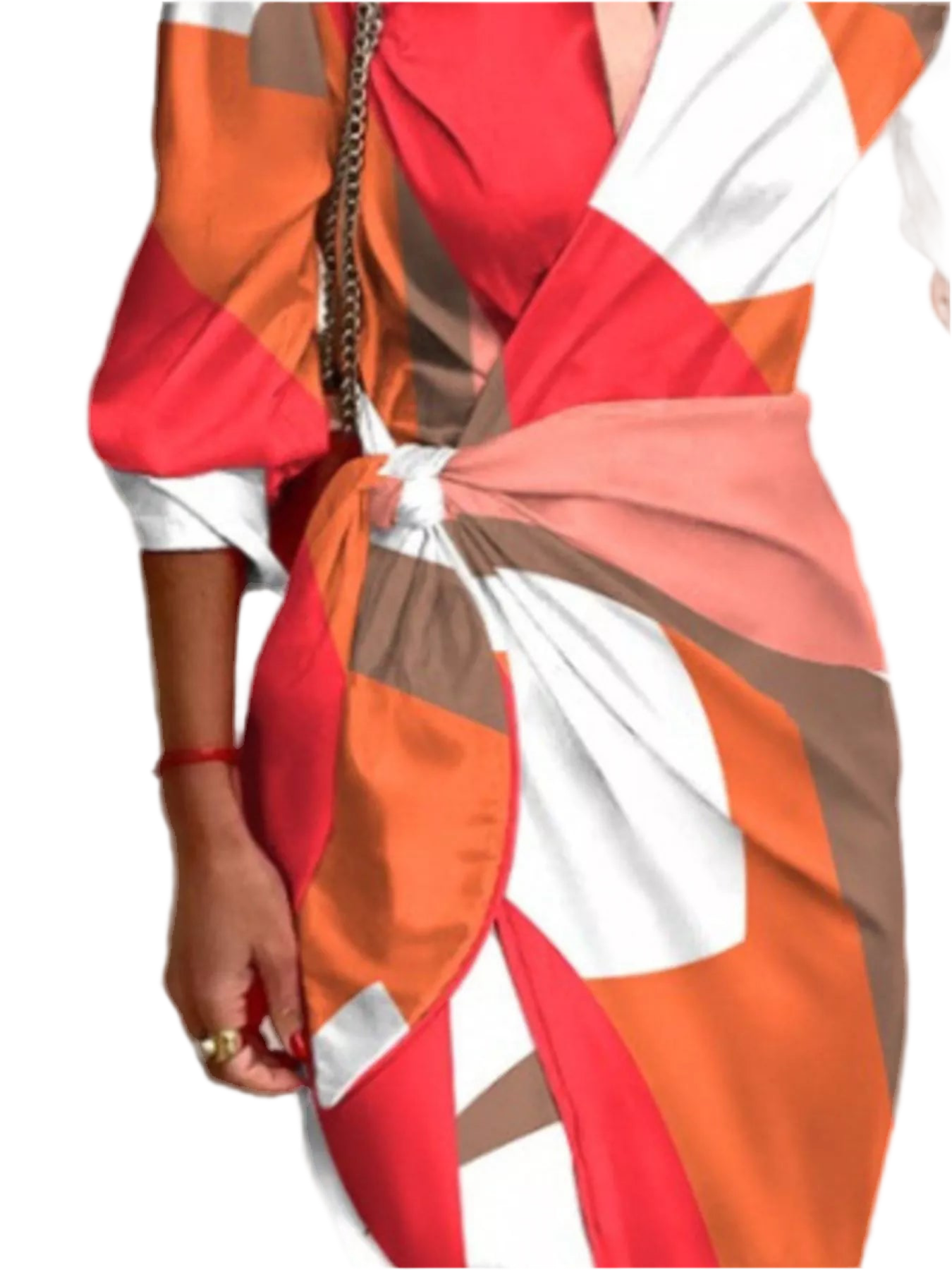 Printed Collared Neck Shirt Dress