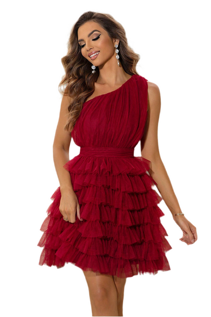 One-Shoulder Sleeveless Dress