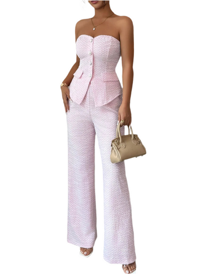 Sweetheart Neck Tube Top and Pants Set