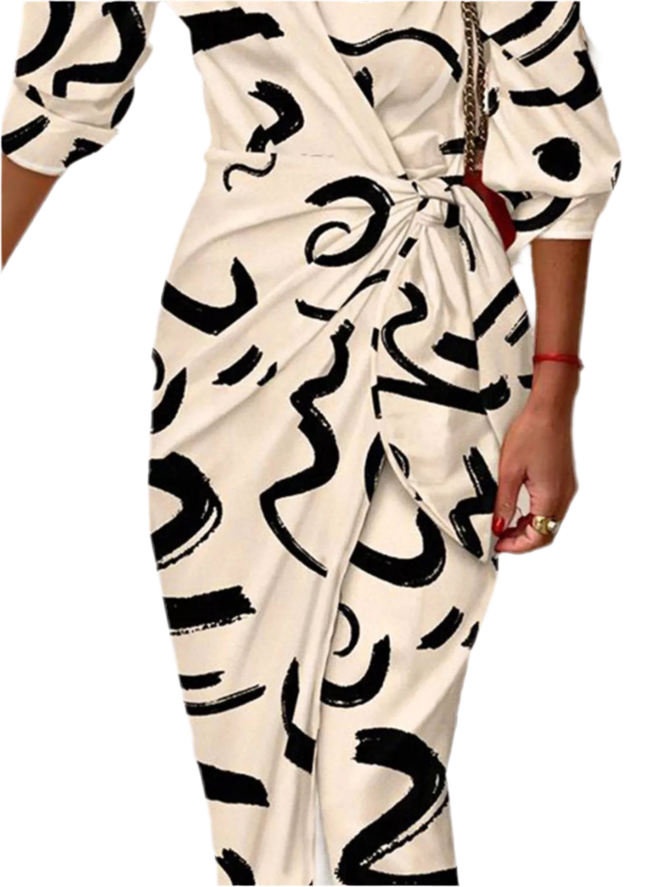 Printed Collared Neck Shirt Dress
