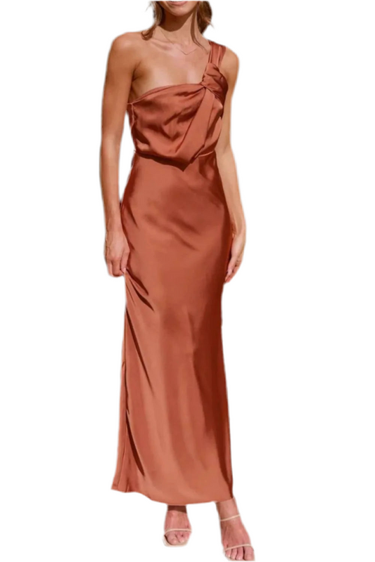One Shoulder Sleeveless Maxi Dress
