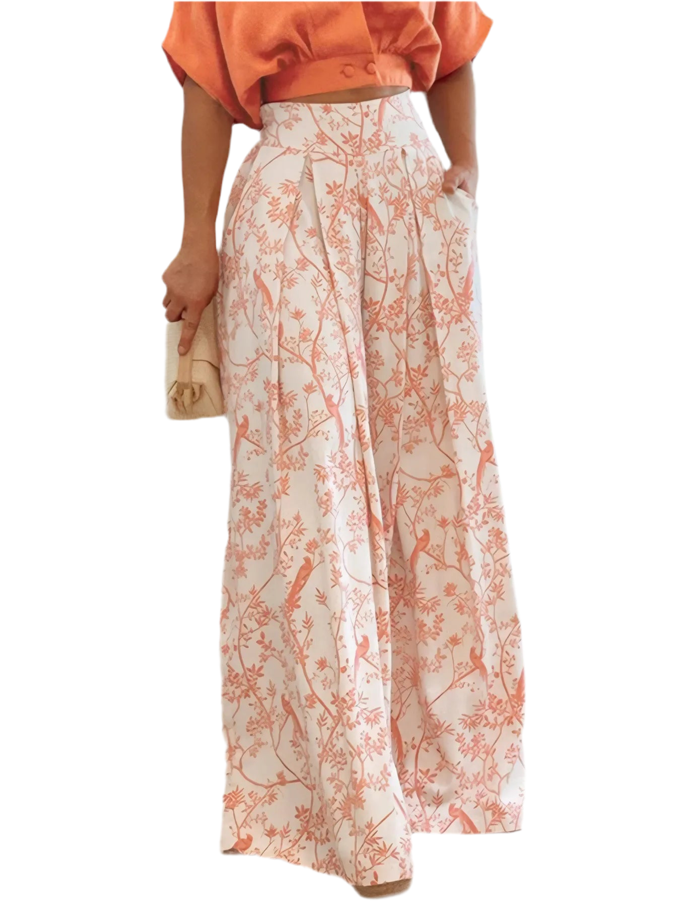 Surplice Top and High Waist Pants Set