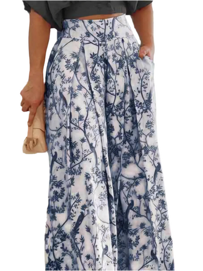 Surplice Top and High Waist Pants Set